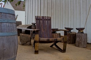 My First Wine Barrel Staves Chair by the blacksmith's shop