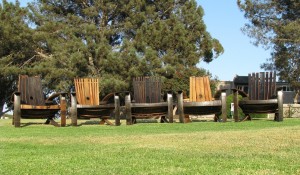 5 new chairs are now located back at Stone Brewery's garden