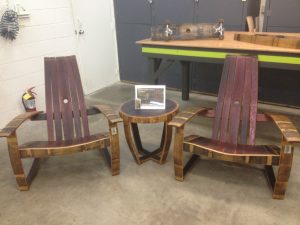 Wine Barrel Chairs at Makers Place San Diego California 