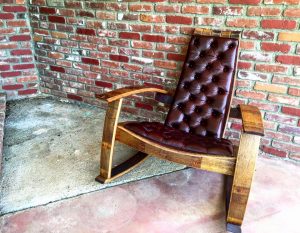 Wine Barrel Leather Chair