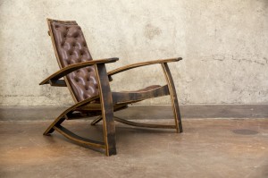 Bourbon Barrel Chair with Bourbon Leather