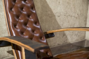 Leather Barrel Chair 